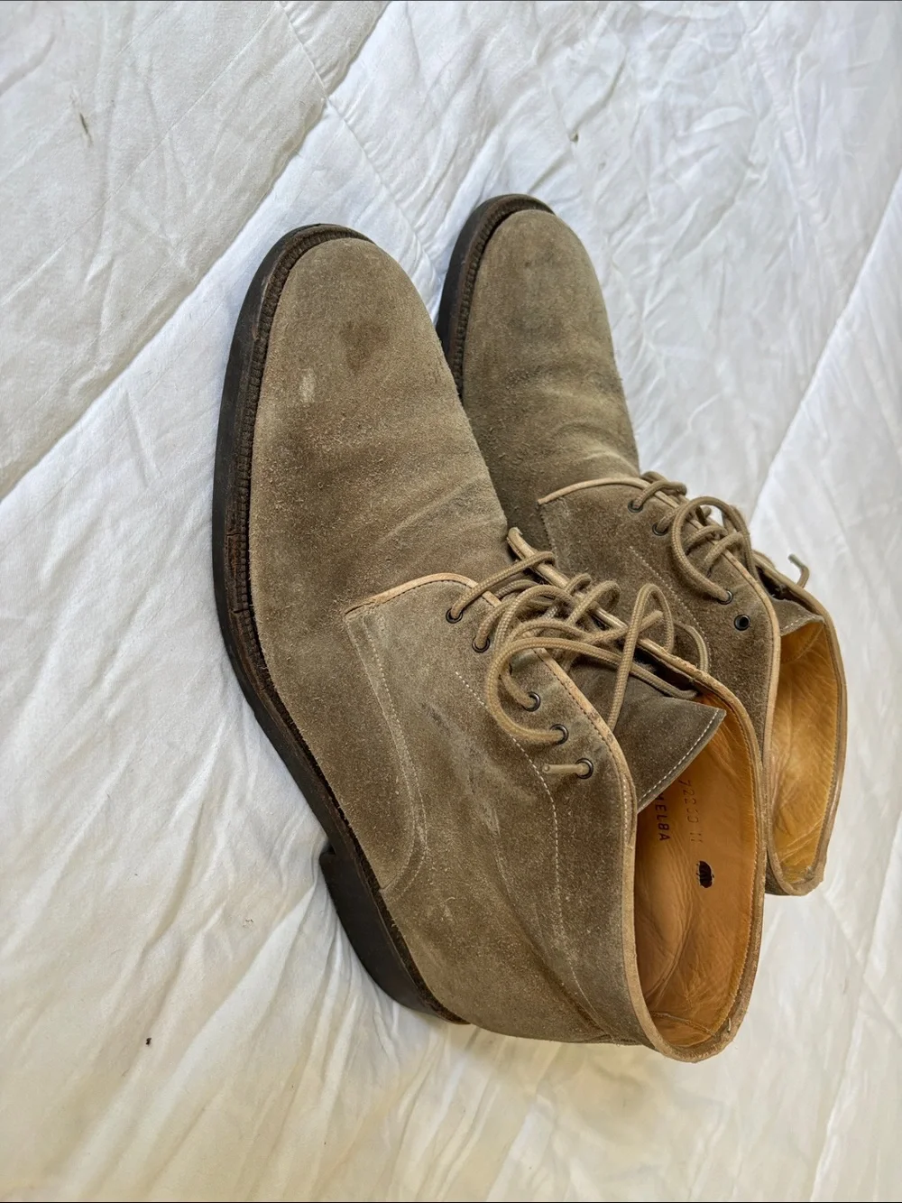 Bruno Magli Men’s Beige Suede Desert Chukka Boots Size 10.5 Made in Italy